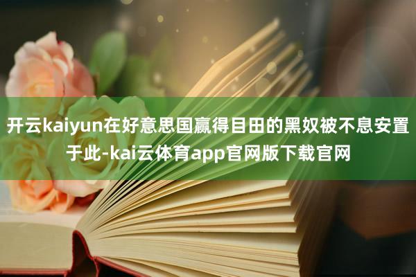 开云kaiyun在好意思国赢得目田的黑奴被不息安置于此-kai云体育app官网版下载官网