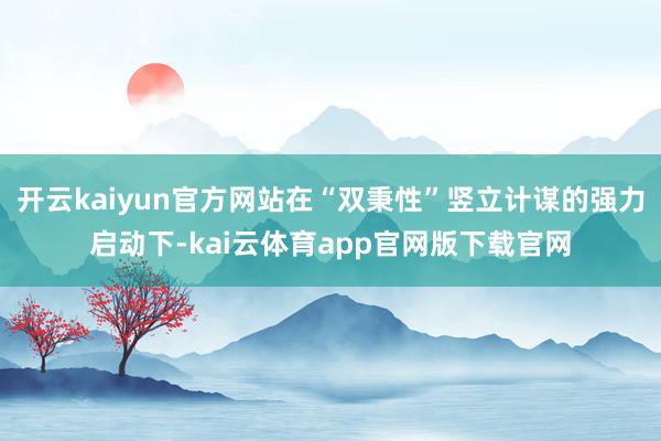 开云kaiyun官方网站在“双秉性”竖立计谋的强力启动下-kai云体育app官网版下载官网
