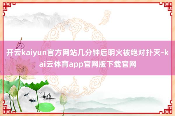 开云kaiyun官方网站几分钟后明火被绝对扑灭-kai云体育app官网版下载官网